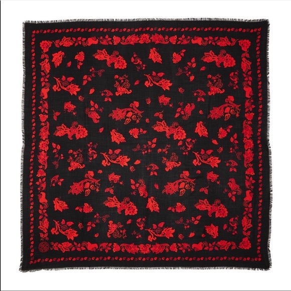 NWT Tory Burch Black Mountain Paisley oversized scarf - Picture 2 of 8